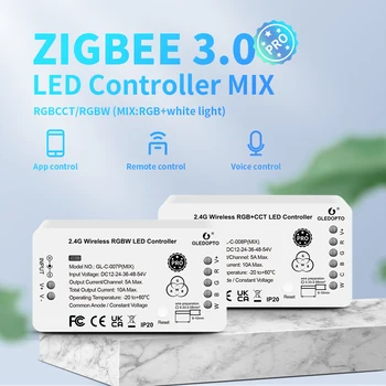 GLEDOPTO ZigBee LED Strip Controller RGBCCT RGBW Pro RGB Color Light Mix Домашний Alexa Tuya SmartLife SmartThing App Голосовое Управление