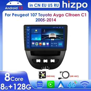 Hizpo 2din Android Радио для Peugeot 107 Citroen C1 Toyota Aygo 2005-2014 Автомобильный Мультимедийный плеер 10,1 