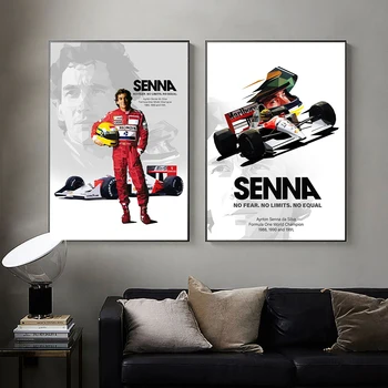 Плакат с портретом чемпиона мира Сенны, гонщик Формулы 1, Картины на холсте, современное настенное искусство, декор для дома