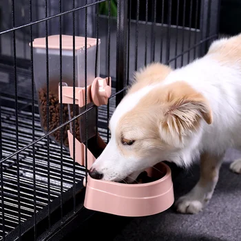 Подвесной дозатор корма для домашних животных для клетки для собак, устройство для кормления Автоматические кормушки для кроликов и птиц, Регулируемая Подвесная миска для собак большой емкости 2 л